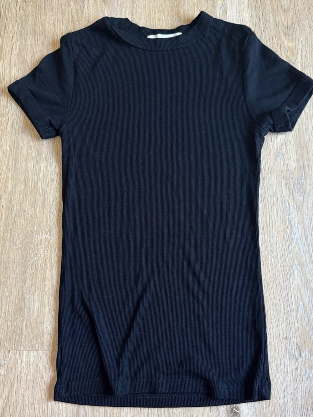 Joah Brown Black Ribbed Short Sleeve Crew Tee